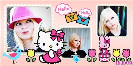 Montage photo Hello Kitty commnunique