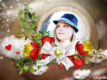 Montage photo rond floral