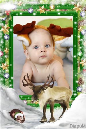 Montage photo Noël avec renne
