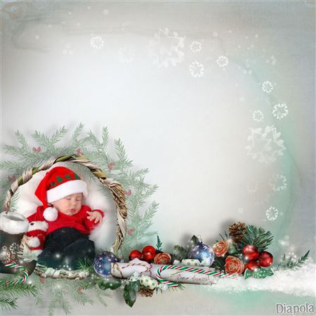 Montage photo Cadre rond décoration de Noël